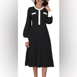 Women’s Black and White Knit Dress